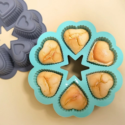Forma silikonowa babeczki muffinki serce 6x